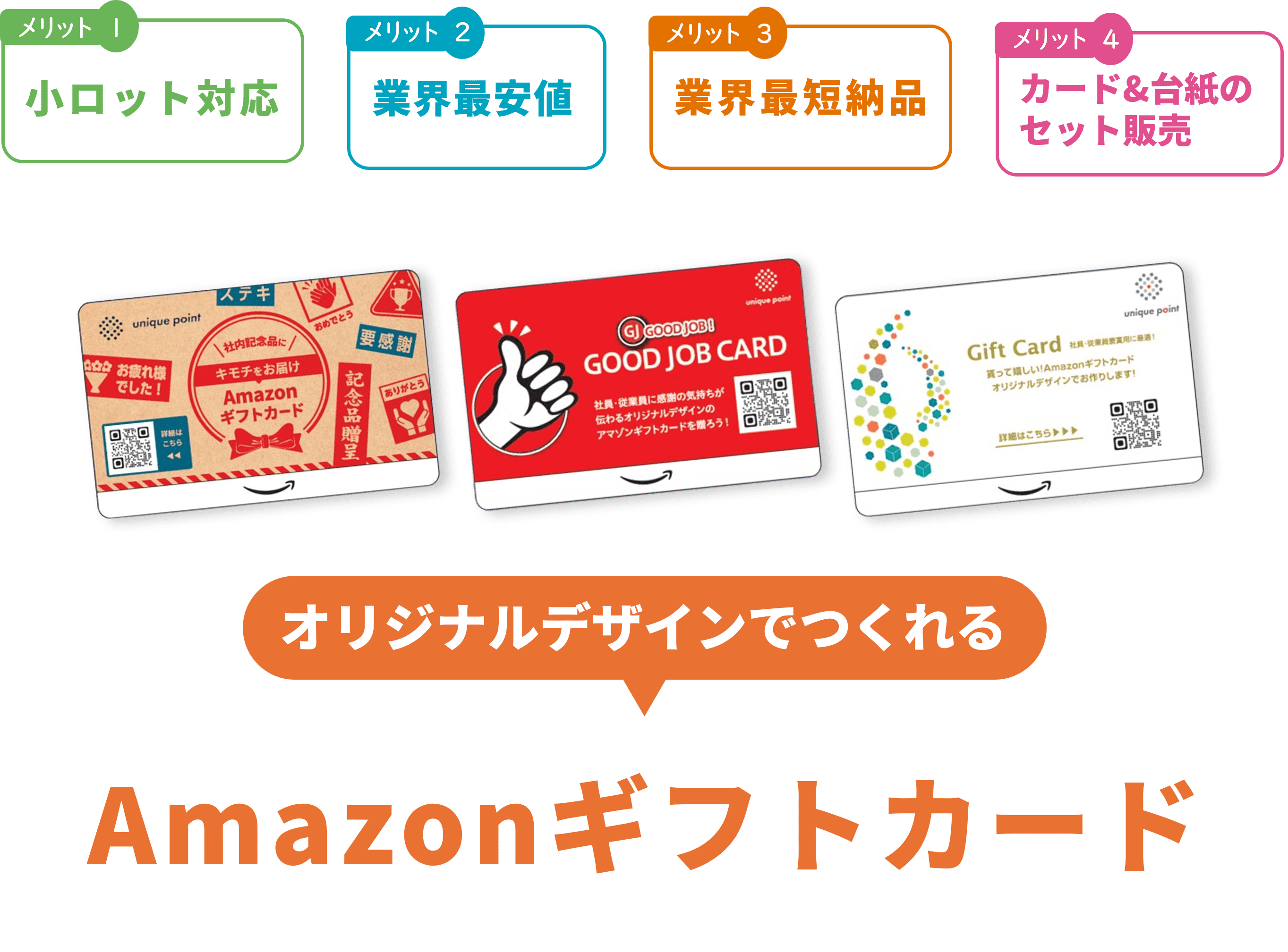 オリジナルデザインのAmazonギフトカードならすぐに解決できます